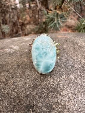 Sundance Sterling Larimar Oval Ring - Aqua Blue